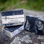 simplenakedsoap goat milk charcoal body bar nourishing and moisturizing deep cleansing