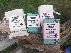 simplenakedsoap goat milk and neem shampoo and body bar with bees wax wrap