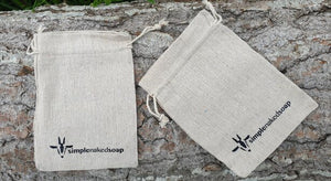 simplenakedsoap 100% Cotton Bag suitable for storage of bars or using as a scrub with a bar inside the bag