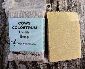 simplenakedsoap cow colostrum hemp castile body bar luxury creamy body bar