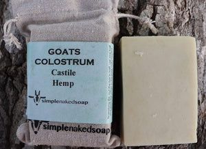 simplenakedsoap goat milk colostrum hemp castile body bar