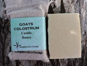 simplenakedsoap goat milk colostrum honey castile body bar