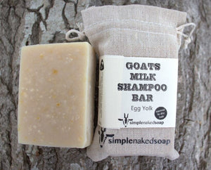 simplenakedsoap goat milk egg yolk shampoo bar dry hair