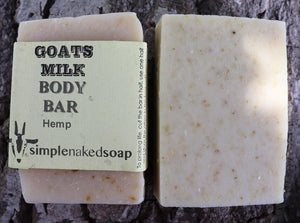 simplenakedsoap goat milk and hemp body bar