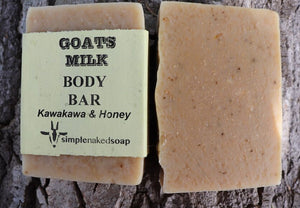 simplenakedsoap goat milk kawakawa and honey body bar