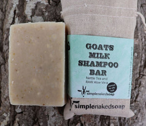 simplenakedsoap goat milk nettle tea shampoo bar