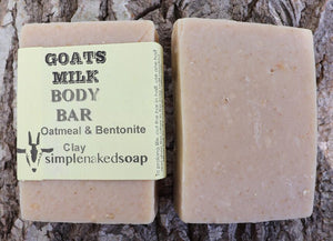 simplenakedsoap goat milk oatmeal and bentonite clay body bar eczema psoriasis