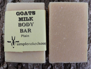simplenakedsoap goat milk soap plain body bar